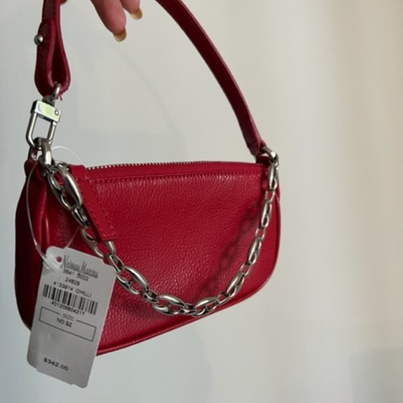 BY FAR Mini Rachel Red Gloss Grained Bag - Picture 11 of 13